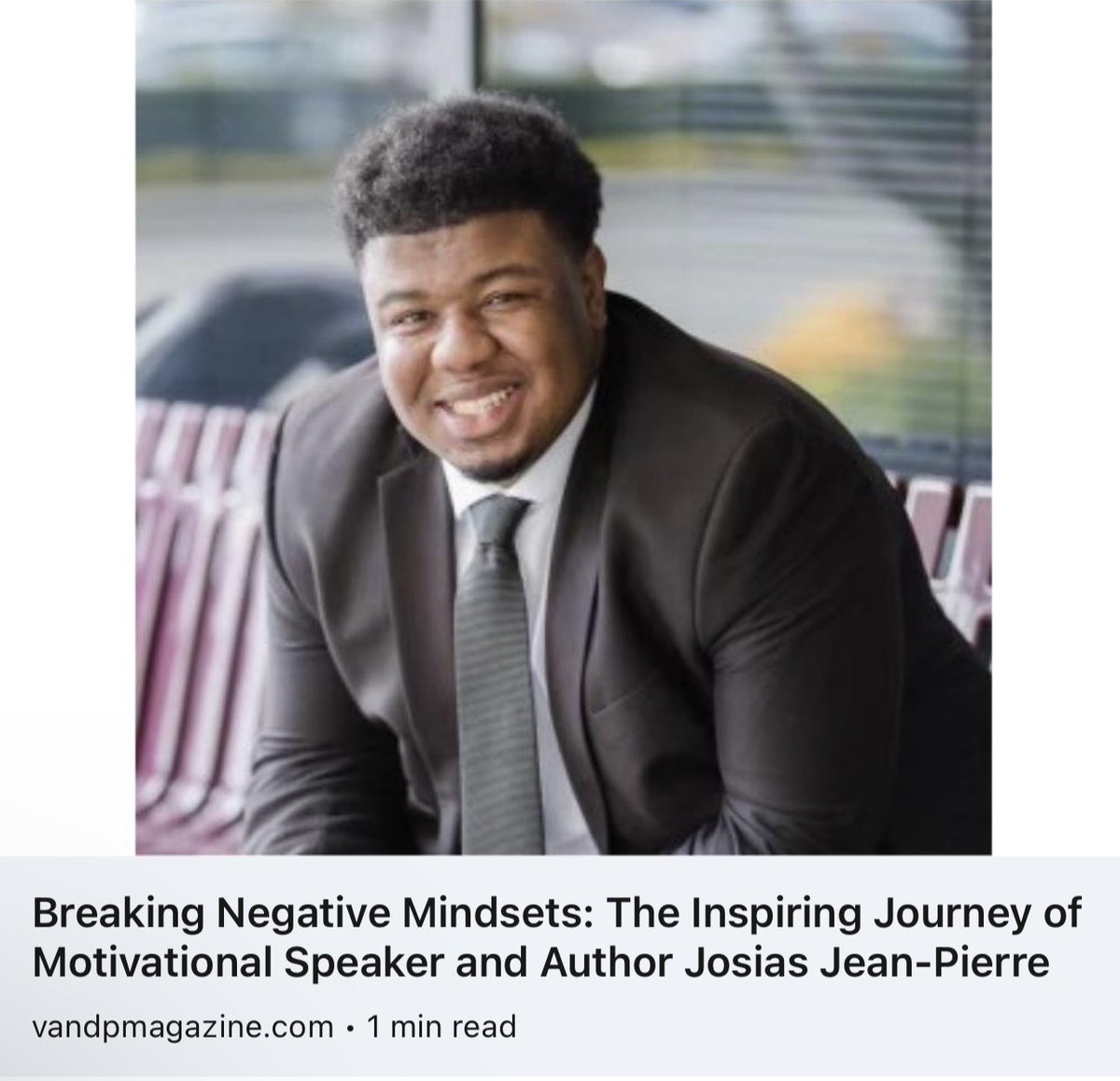 Breaking Negative Mindsets: The Inspiring Journey of Motivational Speaker and Author Josias Jean-Pierre @VandPMagazine vandpmagazine.com/post/breaking-…