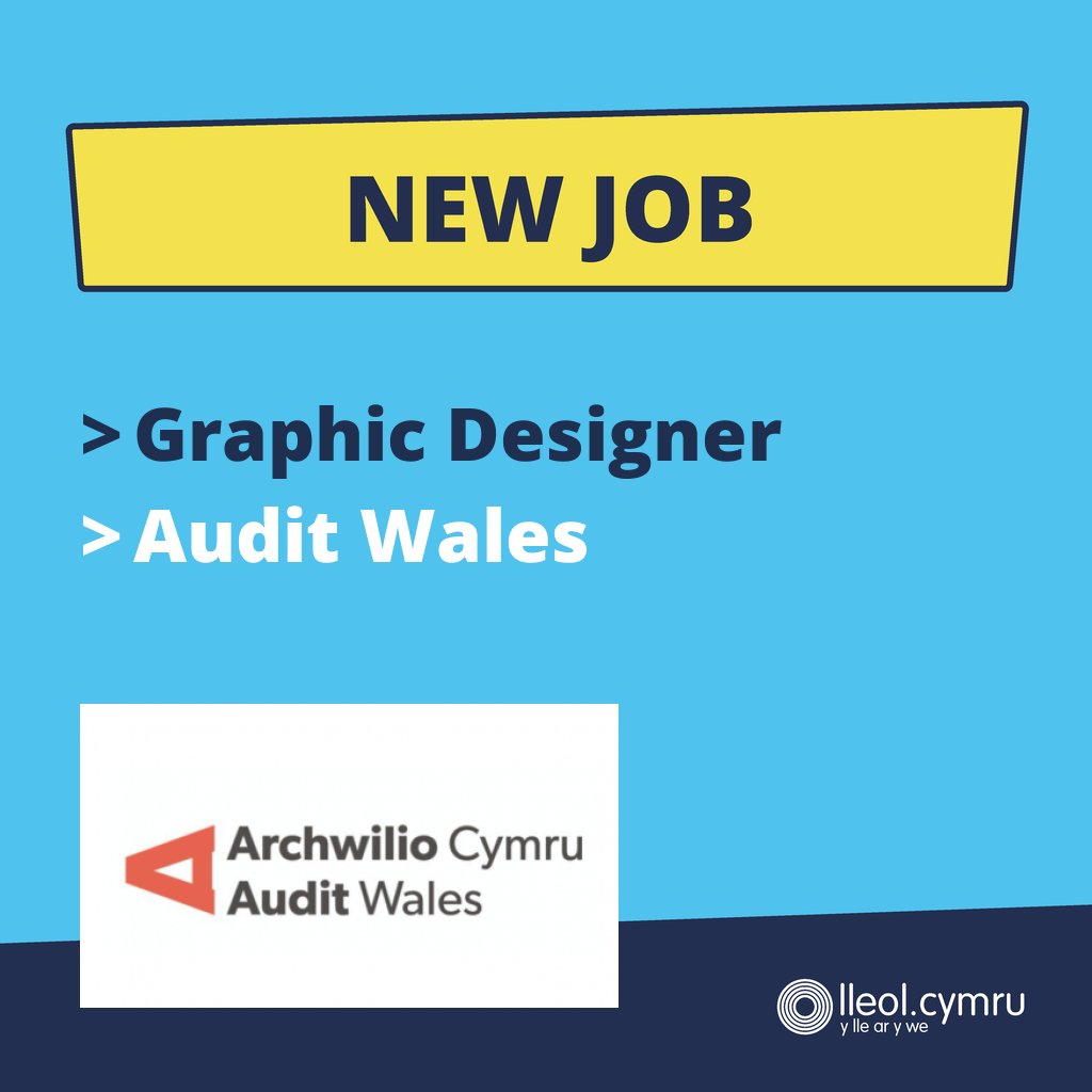 **SWYDD NEWYDD | NEW JOB** 

Manylion yma >> bit.ly/4bP5sOx 
Info here >> bit.ly/3V9cdoY

@WalesAudit

#Graphics #Design #Dylunio #Graffeg #Job #Swydd