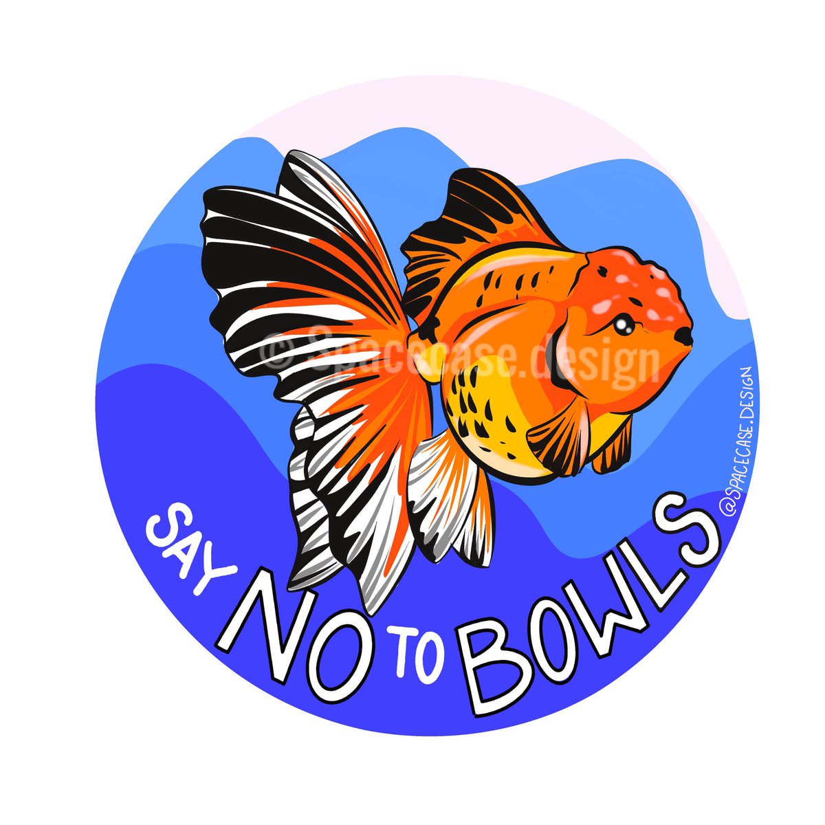 New sticker design I'm so excited to make these! 
What do u think? 
Im really into pets and keeping fish but alot if people are uneducated as to what's a proper environment for fish especially goldfish and Bettas