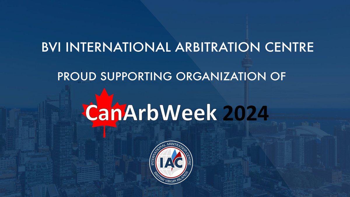 We are thrilled to announce the #BVIIAC as a supporting organization for CanArbWeek 2024.

For additional information or to register, please visit: canarbweek.org

#internationalarbitration #CanArbWeek