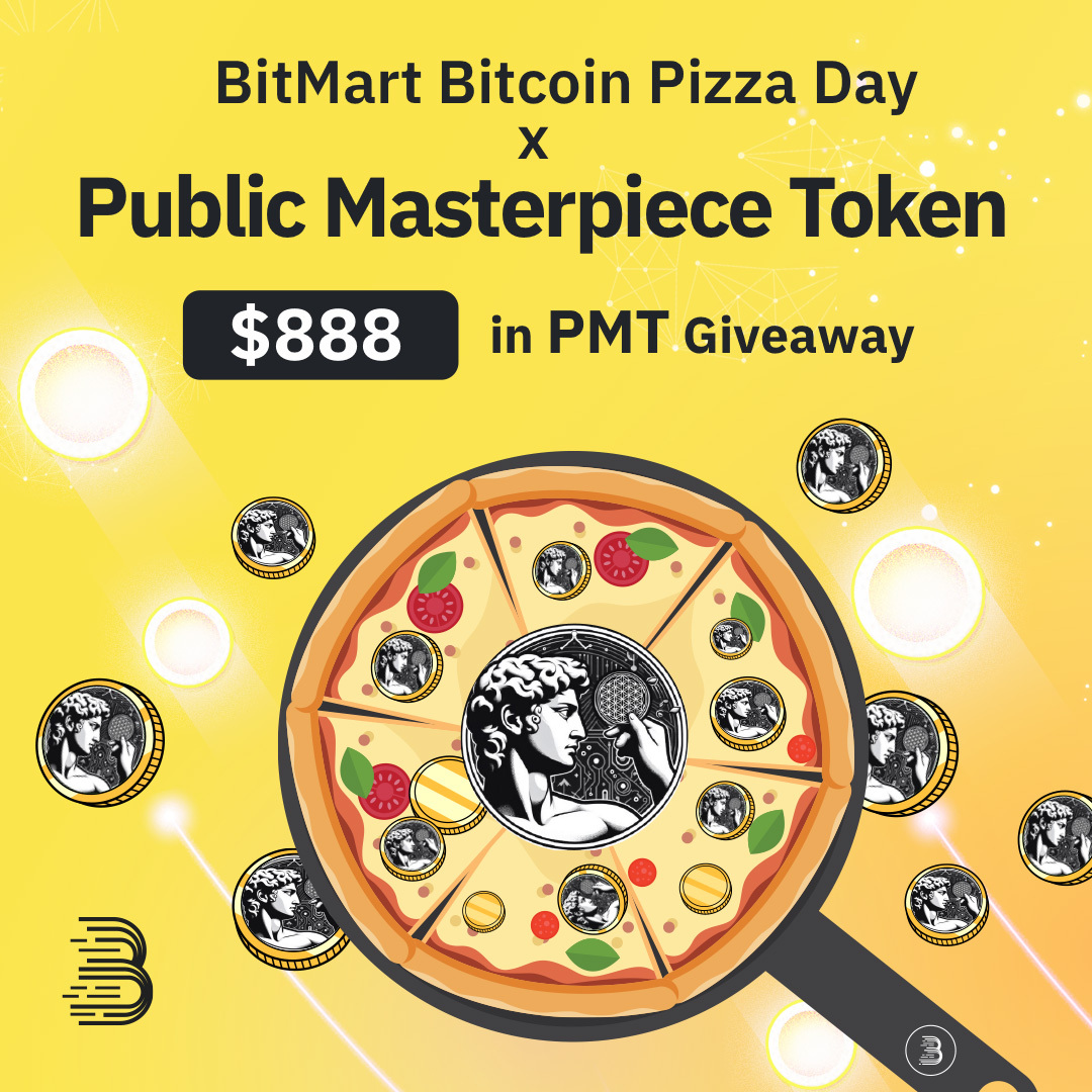 🍕 #BitcoinPizzaDay is here! 🎉 Celebrate with us and join $888 in PMT #Giveaway for your chance to win a share of the BIG reward! 🚀 1️⃣ Follow us & @pm_token, RT 2️⃣ Comment with #BitMartPizzaDay+ $PMT& tag 3 friends 3️⃣ Fill: forms.gle/3Dj3kV3YEeQDbF…