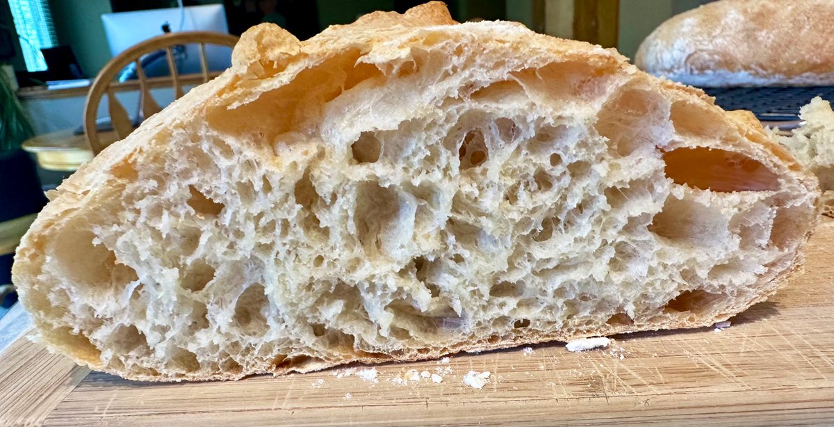 First time making ciabatta bread today. It’s freaking delicious.