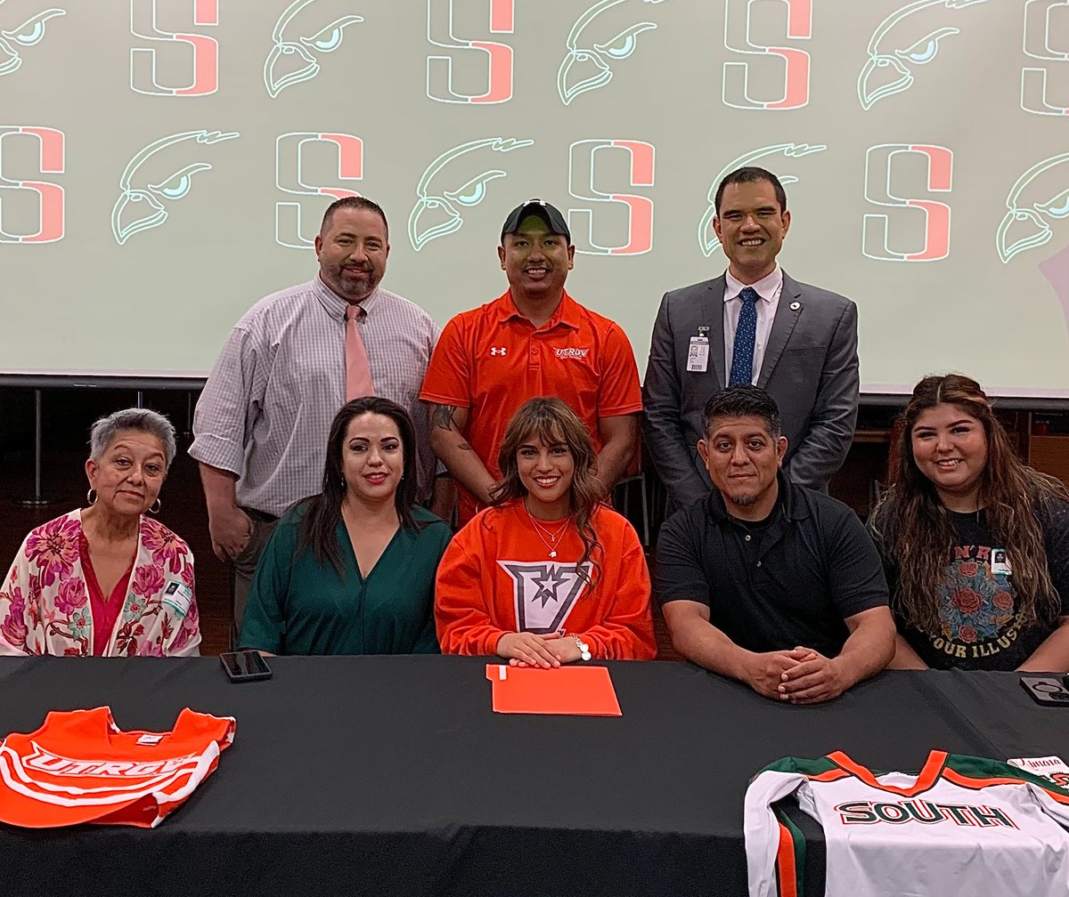Big Congratulations to Harlingen High School South student-athlete, Ximena Trevino, who just signed her letter of intent for the UTRGV Cheer team! We wish you all the best for next year!