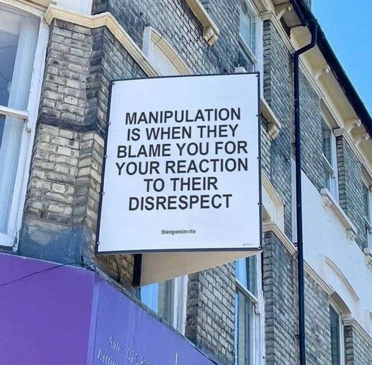 “Manipulation is when they blame you…”