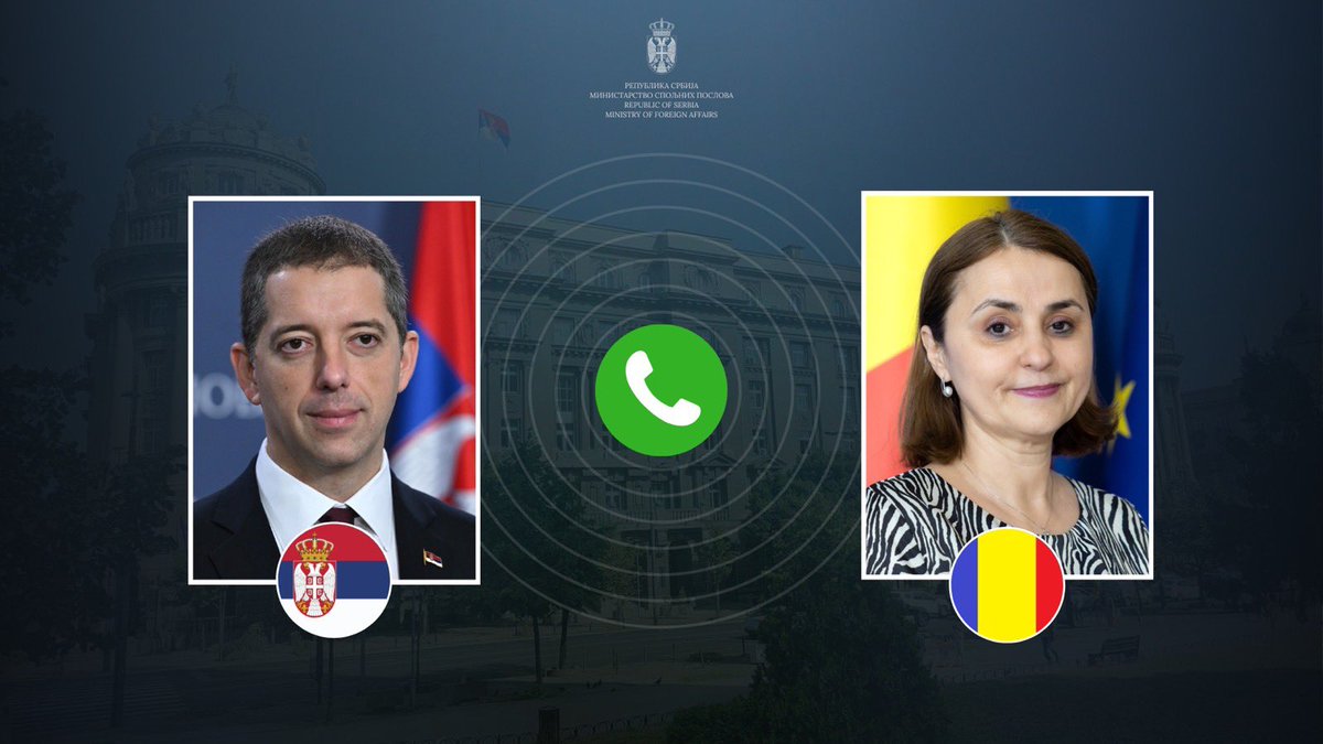 In addition to a long history of our good neighborly relations, #Serbia and #Romania share the dedication to respecting the principles of international law and the sovereignty of states, as I underscored in today’s phone call with Romanian Foreign Minister @Odobes1Luminita.