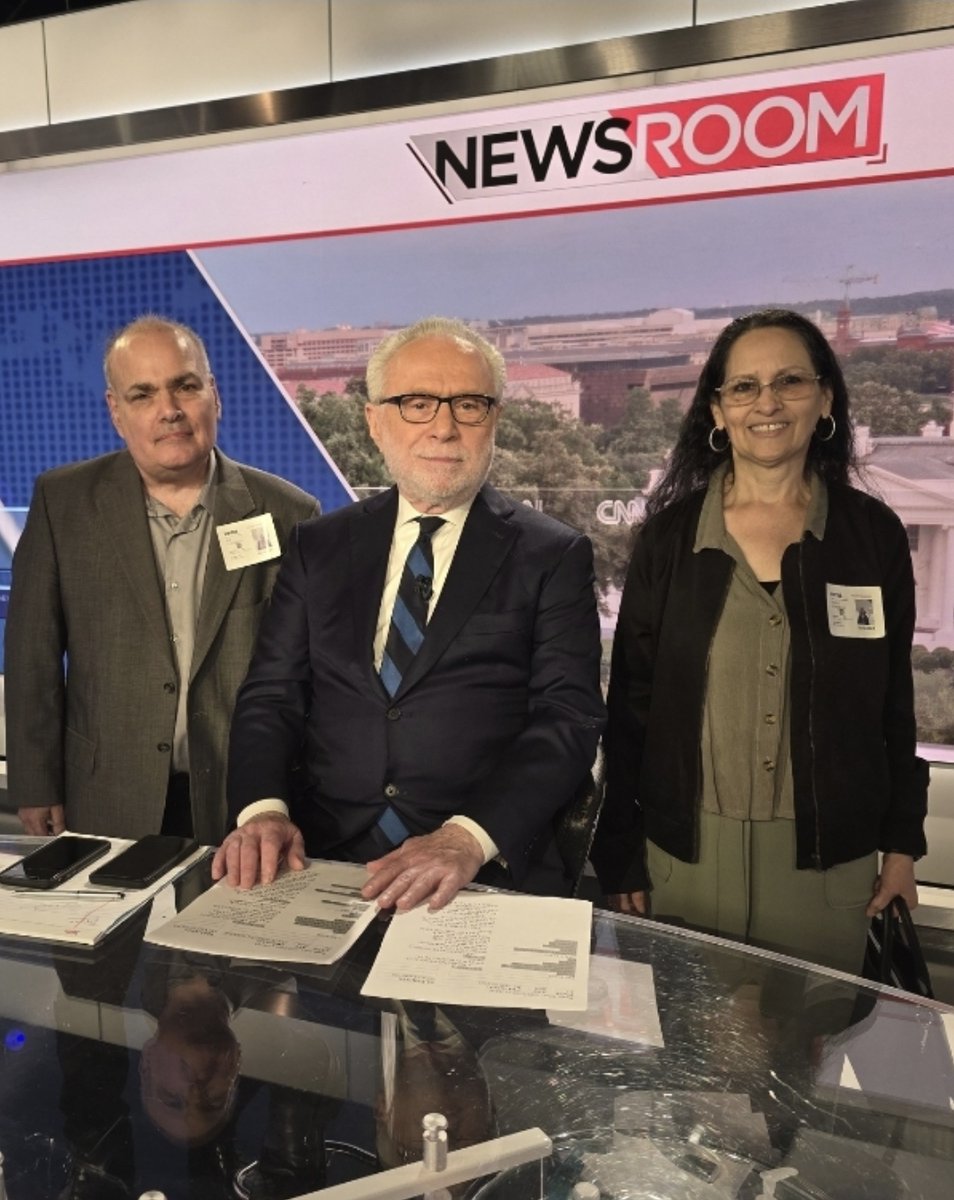 Continuing (In Alphabetical Order) Marisol and I with Mr CNN himself, Wolf Blitzer @wolfblitzer No words During a commercial break I was able to express to him how impactful his visit to Auschwitz with @DanaBashCNN was to me and all viewers The link of their visit is here