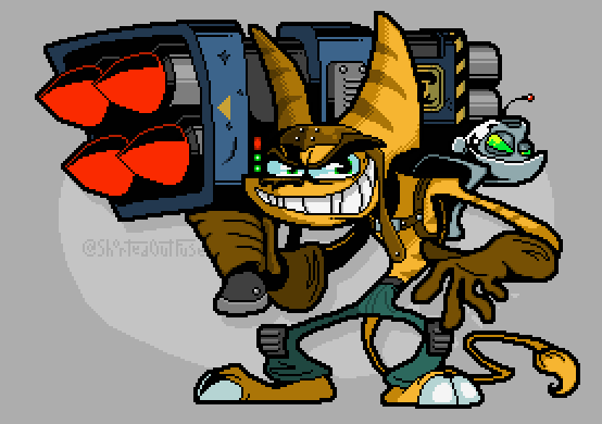 Ratchet and also Clank from the hit video game series Ratchet &amp; Clank featuring the RYNO

#RatchetAndClank #FanArt