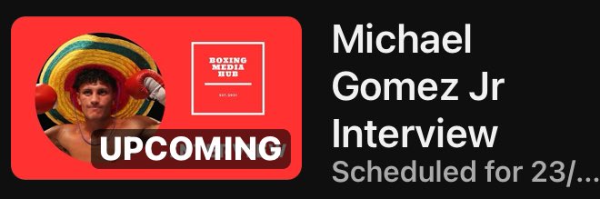jamsboxingchat's tweet image. LIVE Tomorrow @11.40am 🇬🇧 On BoxingMediaHub the man Like ⁦@MichaelGomezJnr⁩ talks to us about his fantastic pro boxing career &amp;amp; what’s up next. Be sure to join us. Like, share &amp;amp; Subsribe. youtube.com/live/egF1Aiz4F… ⁦@BoxingMediaHub⁩ ⁦@h_hkan⁩ #Boxing #GomezJr #BMH