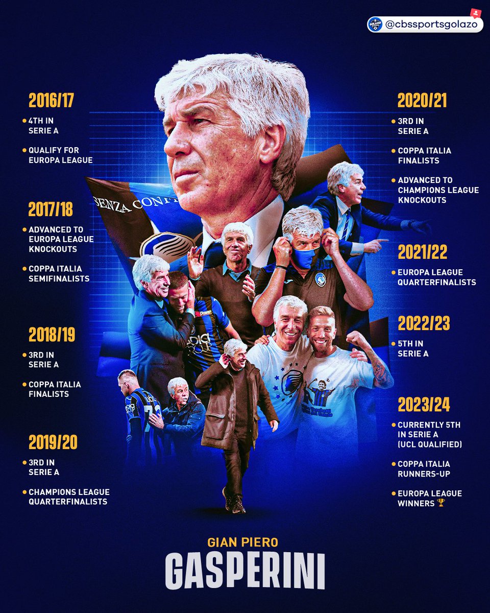 Gian Piero Gasperini has lifted Atalanta to new heights. Now he finally gets to lift some silverware 🏆