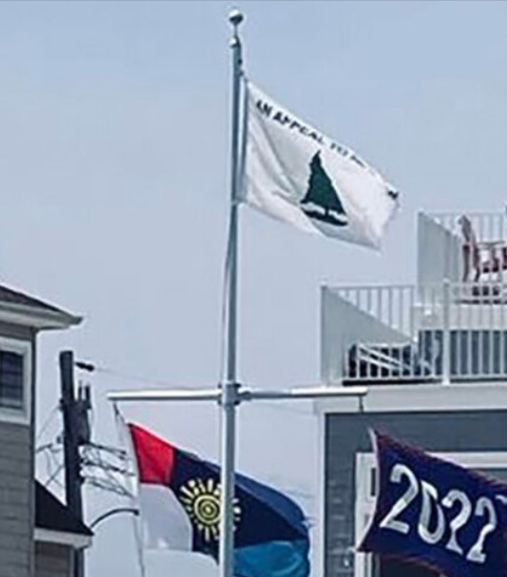 NEWS Supreme Court Justice Samuel Alito’s New Jersey beach house had an “Appeal to Heaven” flag flying outside of it last summer. This was two years after Alito’s main residence in the DC area had an inverted flag flying outside of it. The “Appeal To Heaven” flag was