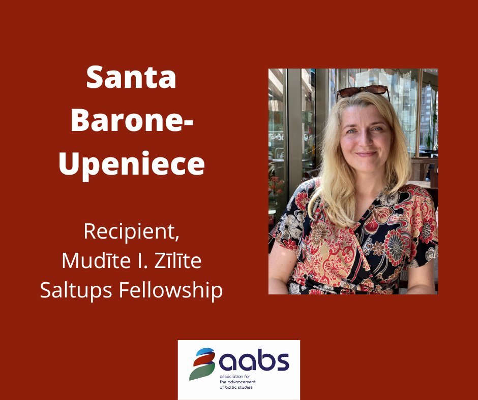 AABS is pleased to announce that Santa Barone-Upeniece has been awarded the 2024-2025 Saltups Fellowship for study in the United States! Santa will use the Fellowship to study the US's experience in the inclusion of immigrants into society. Learn more: aabs-balticstudies.org/2024/05/22/san…