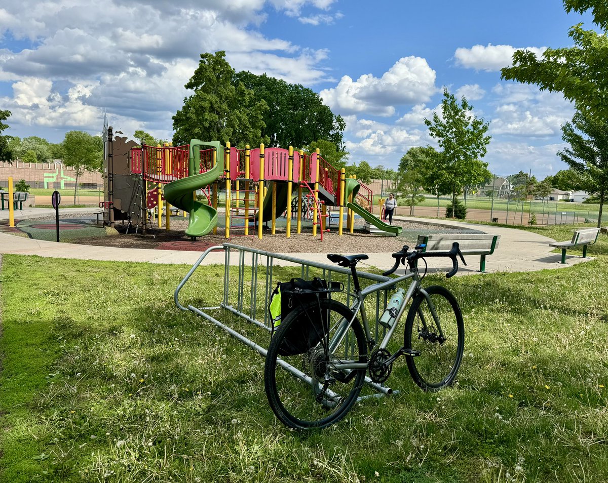 Build it and they will come.

And if you can’t get them to build it (permanent bike parking), find a decent temp option on Buy Nothing & ask if they’ll accept a donation. 

Would still love to see permanent bike parking at all playgrounds, but this is better than nothing! 🚲❤️