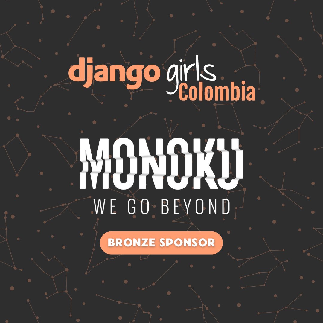 Agradecemos a <a href="/monoku/">monoku</a> por su apoyo como Sponsor Bronce en el taller de programación para mujeres #DjangoGirls en Medellín este 01 de junio. 💜  djangogirls.org/en/medellin/