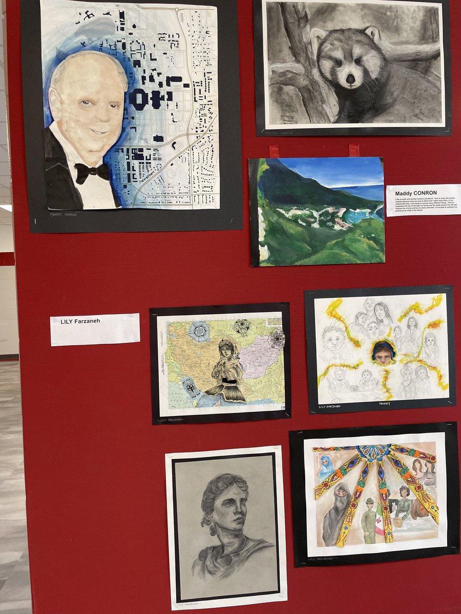 Some amazing #SaxeArt to check out in the main lobby as we prepare for the Challenges in Art Spring showcase! Incredible talent on display, congrats to all involved! 2/3