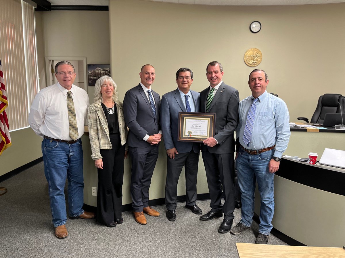 Yesterday, <a href="/CSAC_Counties/">California State Association of Counties®</a> CEO Graham Knaus and California Counties Foundation COO Paul Danczyk joined us at our BOS meeting.

They presented Supervisor Valenzuela w/ a graduation diploma from <a href="/CSACInstitute/">CSAC William “Bill” Chiat Institute</a>. He completed 50 hours of instruction to earn an executive credential!