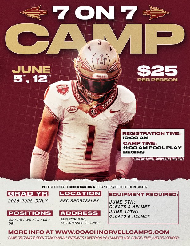 Eric Smith (@ericdsmith07) on Twitter photo Happy to be attending the FSU 7 on 7 Camp June 5th with my team and an opportunity to get better. #GoSeahawks <a href="/ChuckCantor/">Chuck Cantor</a> <a href="/Coach_Norvell/">Mike Norvell</a>
Spring Highlight Tape: hudl.com/v/2PDGS8 Happy to be attending the FSU 7 on 7 Camp June 5th with my team and an opportunity to get better. #GoSeahawks <a href="/ChuckCantor/">Chuck Cantor</a> <a href="/Coach_Norvell/">Mike Norvell</a>
Spring Highlight Tape: hudl.com/v/2PDGS8