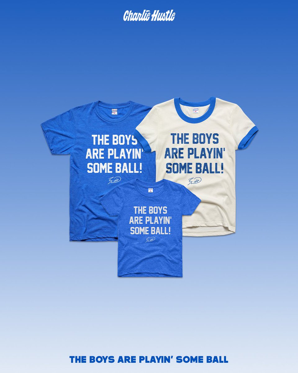 Charlie Hustle (@charliehustleco) on Twitter photo ⚾️ THE BOYS ARE PLAYIN' SOME BALL! 💙
Get 'em while they're hot >>> bit.ly/3WNGs64 ⚾️ THE BOYS ARE PLAYIN' SOME BALL! 💙
Get 'em while they're hot >>> bit.ly/3WNGs64