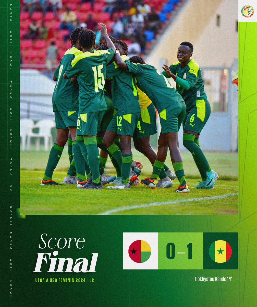 Le Sénégal s’impose sur la plus petite des marges et enregistre un deuxième succès en autant de rencontres. Nos lionnes U20 qui sont assurées de terminer premières du Groupe A sont d’ores et dejà qualifiées en demi-finale. #UFOAAU20