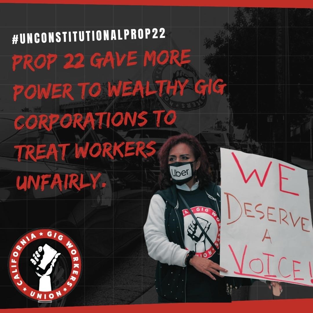 Instead of pouring money into fighting drivers and passing more terrible laws like CA Prop 22 in states like Massachusetts, rideshare apps like @Uber and @Lyft should hear drivers’ demands for a union and a voice, and improve pay and benefits! #unconstitutionalprop22