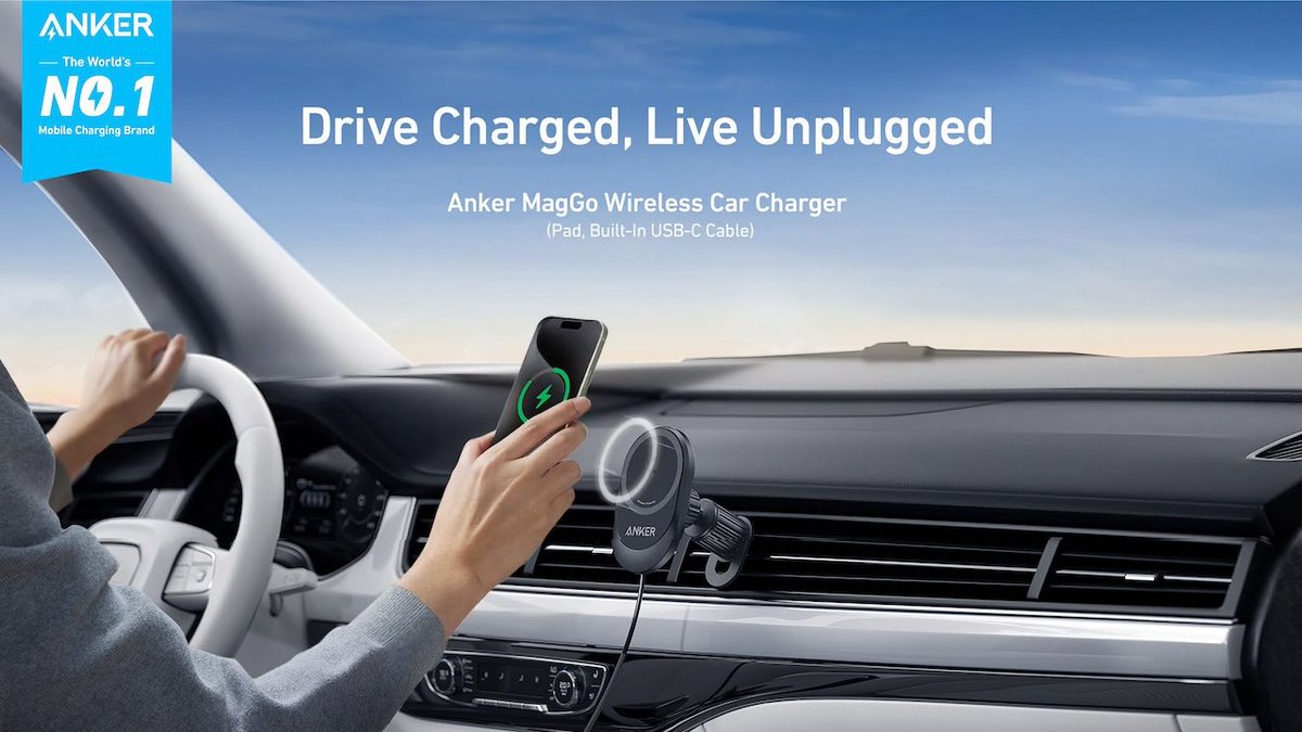 米Anker、Qi2に対応しiPhoneを最大15Wで充電できるマグネット接続式のワイヤレス車載充電器「Anker MagGo Wireless Car Charger (Pad, Built-In USB-C Cable)」を発売。 applech2.com/archives/20240…
