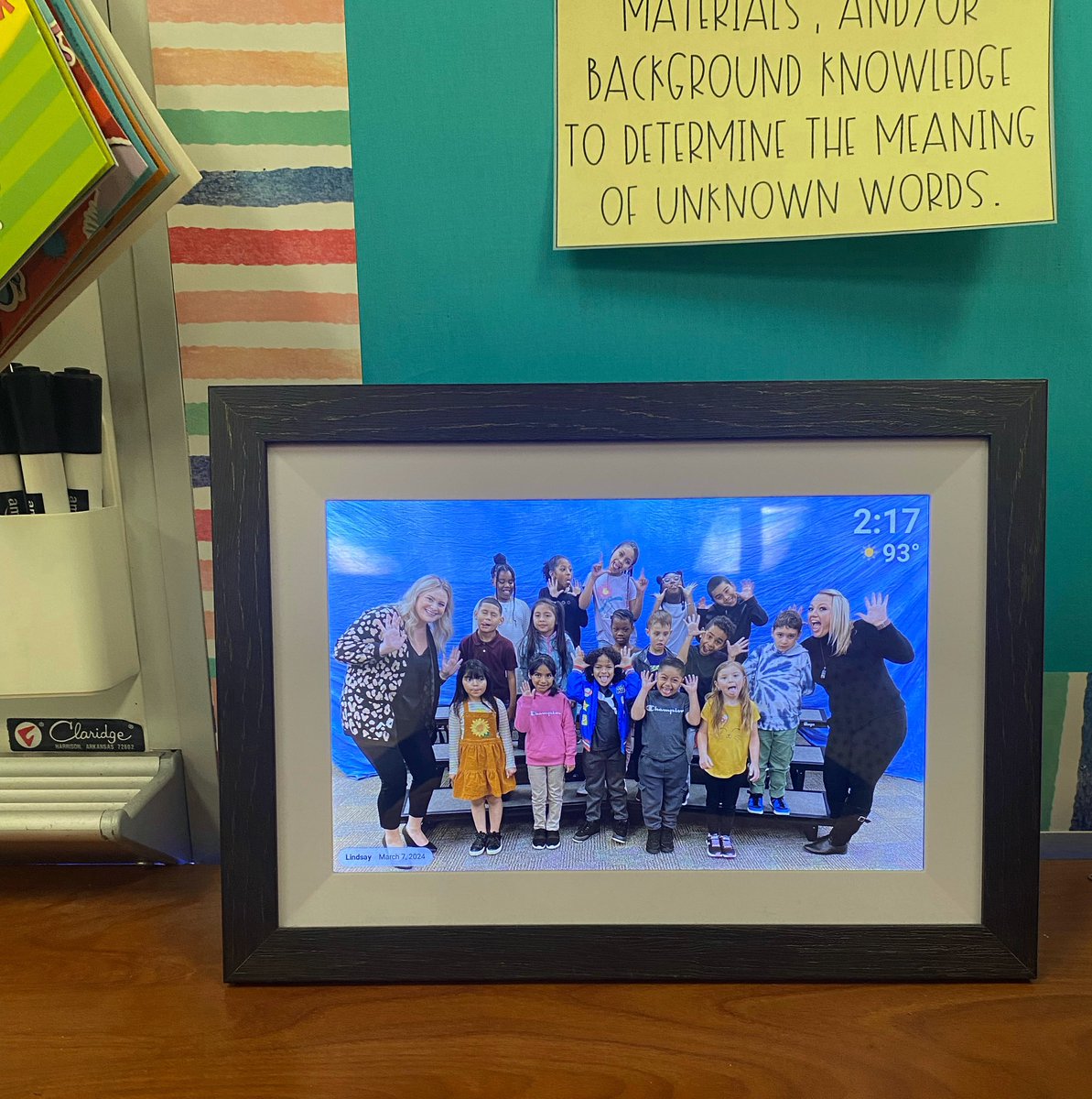 MrsAtkinsin2nd's tweet photo. As I start taking down and packing up, I know this part of my room will stay until the very end. This little frame has brought so much joy and unity this year. Photos of our families and accomplishments are shared here! Thank you @ByrdOcps for funding my classroom culture dream! https://t.co/1JUrjJRmTF