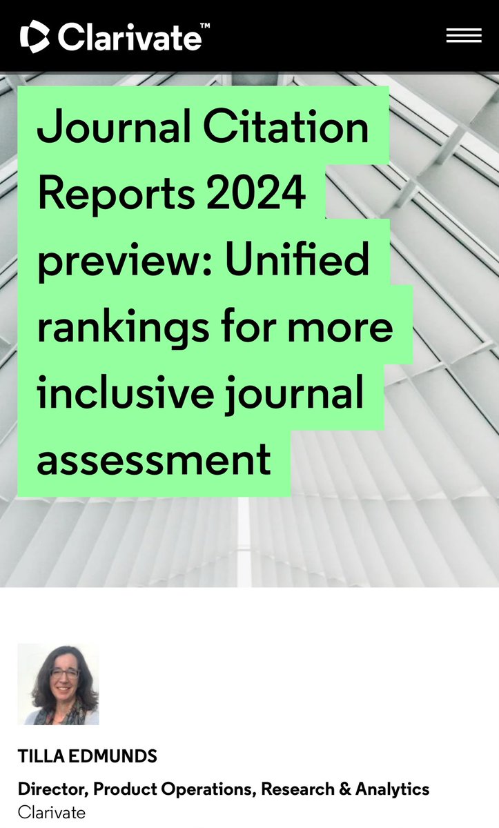 Desde @ClarivateAG siguen dando pistas de cómo será el nuevo #JCR con #ImpactFactor para todas y categorías unificadas. Ojo a la proyección de cuartiles que hacen para las revistas #ESCI clarivate.com/blog/journal-c…