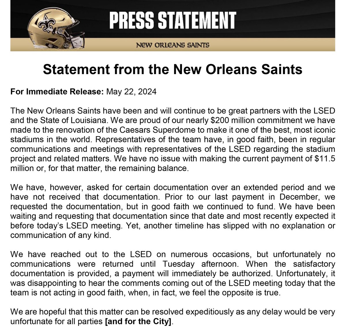 New Orleans Saints (@Saints) on Twitter photo 2024-05-22 21:21:31