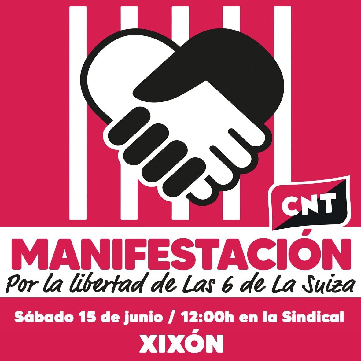 🚨 15 JUNIO, XIXÓN 🚨

El 18 de junio el Supremo se reúne para revisar el caso de las #6DeLaSuiza, y el 15 gritaremos alto y claro que 
¡LAS 6 DE XIXÓN NO ENTRAN EN PRISIÓN! ✊🏽

#15junio #6DeLaSuizaAbsolución 
#MuchasMásDe6