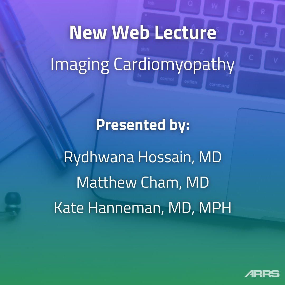 Watch this new Web Lecture to examine the role of imaging in cardiomyopathy and review modern imaging techniques and their clinical importance. Led by @RydhwanaH_MD; Matthew Cham, MD; and @KateHanneman store.arrs.org/detail.aspx?id…