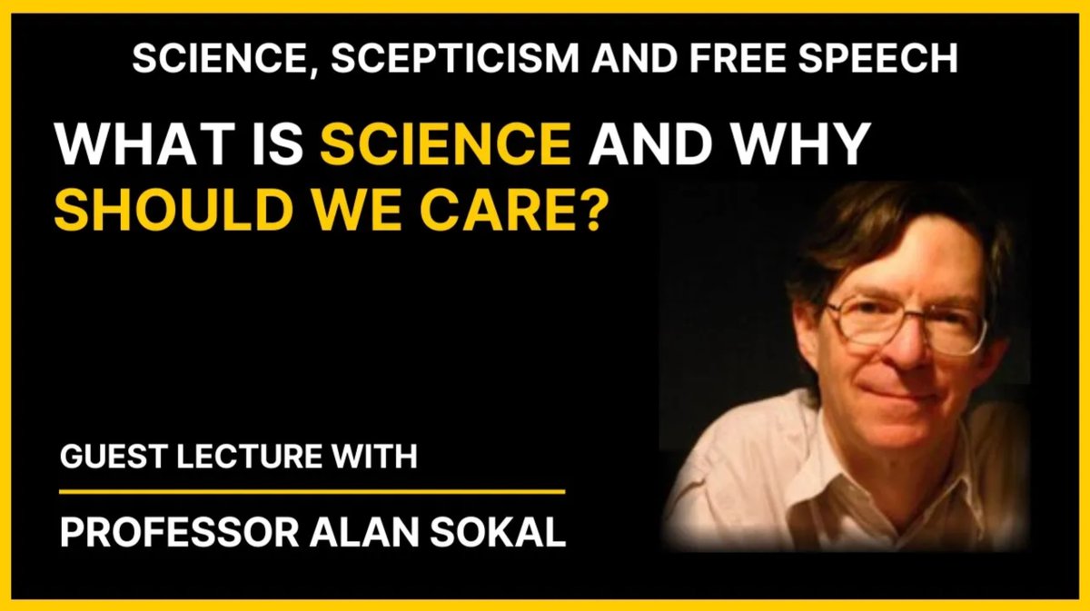 We were delighted that Prof Alan Sokal agreed to deliver the first lecture in our spring series 'Science, Scepticism and Free Speech'. The video of his lecture, 'What is science and why should we care?', is now available on our YouTube channel. youtube.com/watch?v=UbRrP8…