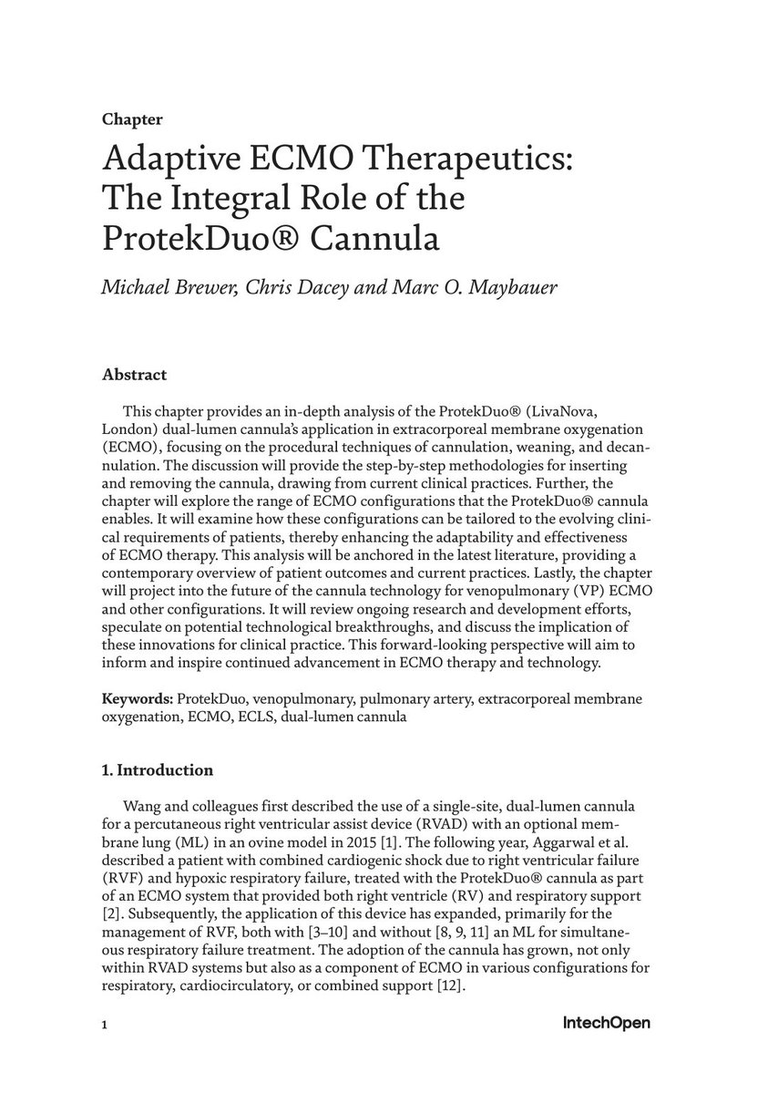 Adaptive ECMO Therapeutics: The Integral Role of the ProtekDuo® Cannula
intechopen.com/online-first/1…