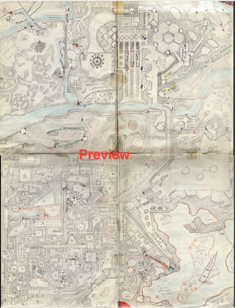 Very low res City of Greyhawk Catacombs & Sewers map. Crafted for the original campaign.  Thinking of running this (or my Lost City of the Elders) in a future online game (noodling that right now).