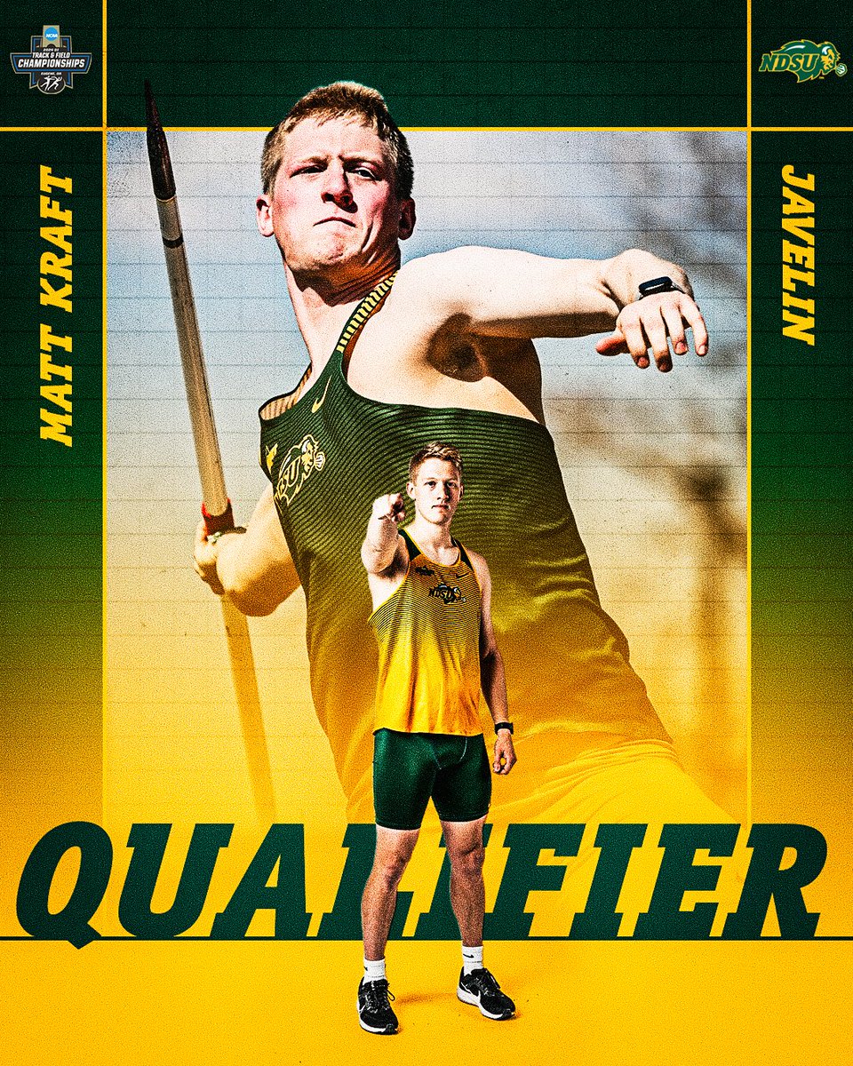🚀 NCAA Championships Qualifier 🚀 Matt Kraft is headed back to the NCAA Championships for the 2nd straight year! He threw 234-0 (71.32m) for 7th place in the javelin at the NCAA West Prelims.