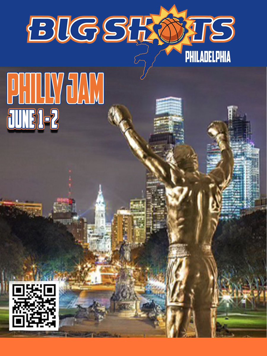 🔔 BIG SHOTS PHILLY JAM 

⭐️ EYBL, UA, 3SSB, NB, PUMA, Elite teams committed‼️

🗓 June 1-2, 2024
📍 Philadelphia, PA - Greater Philadelphia Expo Center - 10 courts under 1 Roof
🏀 17U-10U Boys
💯 Evals,Stats,Rankings
🎥 National Media
📺 @BallerTV 

▶️bigshots.net/PhillyJam