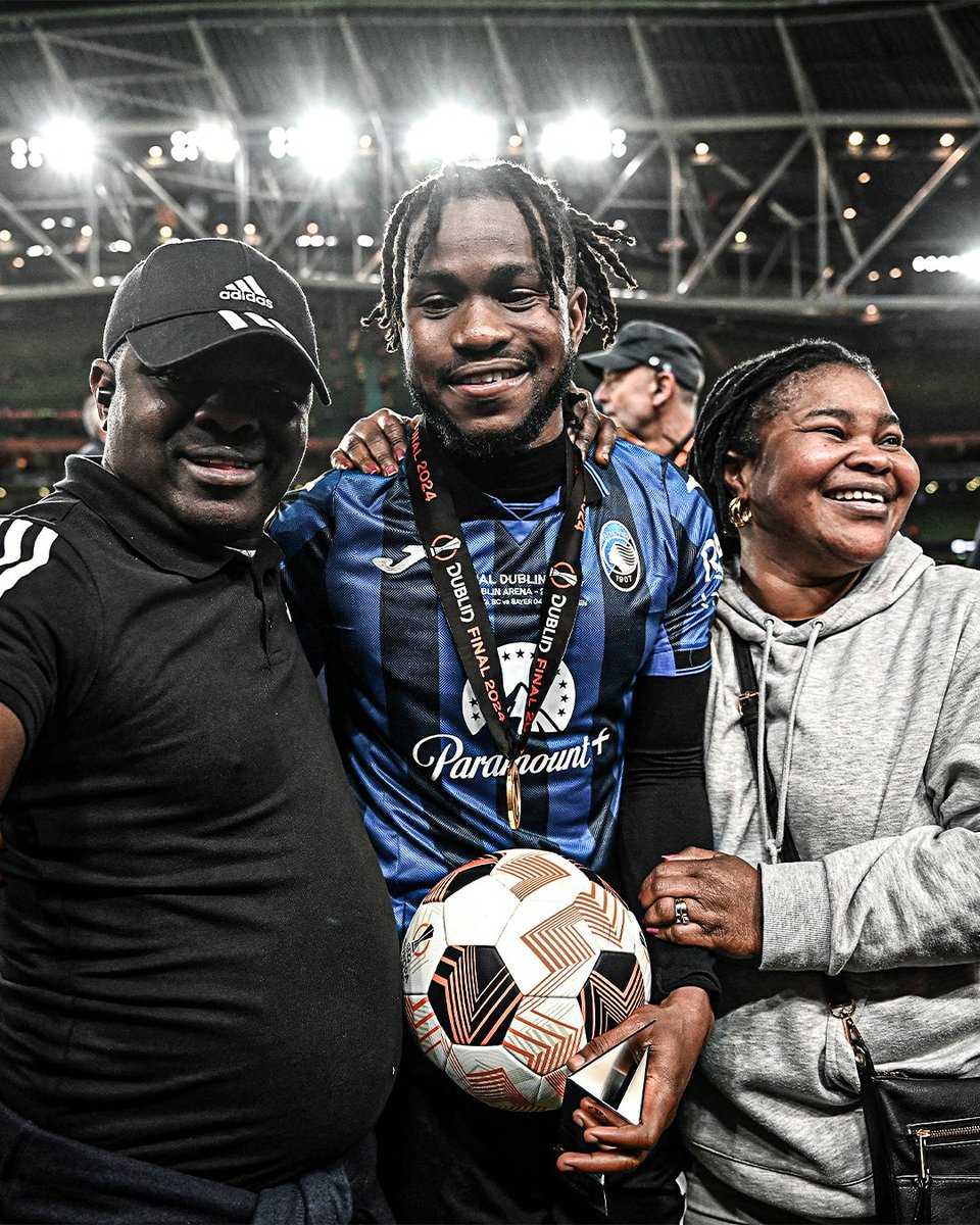 Ademola Lookman's family was in attendance to watch him score a hat-trick in the Europa League final. We love football ❤️