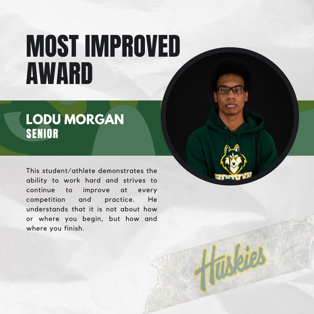The 2024 Hoover Track and Field Most Improved Award recognizes…🥁

▪️Daviontay Hunter

▪️Traden Skinner 

▪️Lodu Morgan