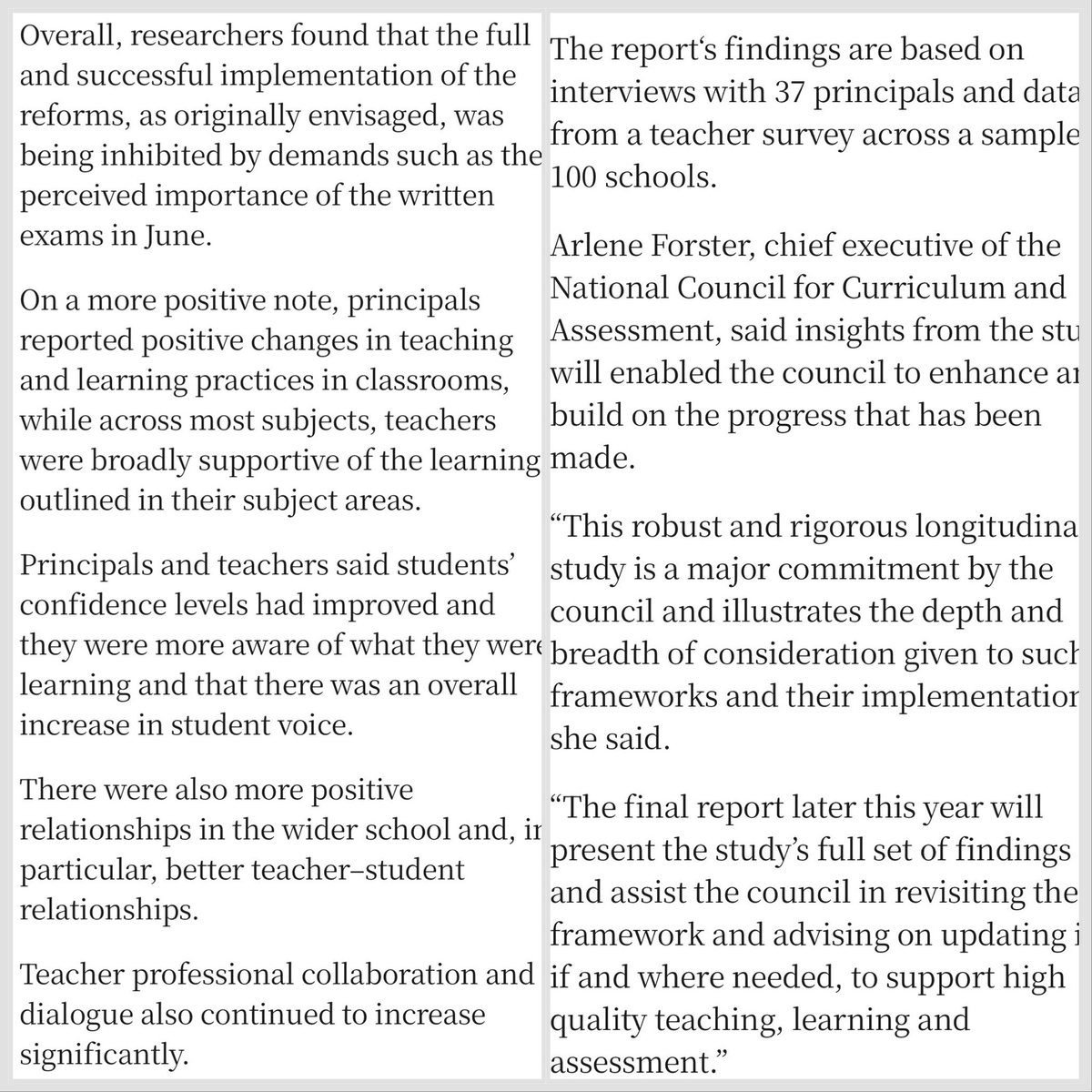 ciaraquill's tweet photo. No 💩 Sherlock! #edchatie #JuniorCycle 

This survey should have been broadened to include more than 37 principals and 100 schools. How were they chosen? 🤔 

Junior Cycle reforms leaving students unprepared for #LeavingCert, say principals and teachers

https://t.co/rBH5pTFSN3 https://t.co/WYACpxkoXP