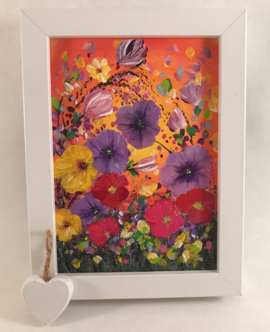 🌸🍃Colourful Nasturtiums acrylic painting presented in white box frame 🌺 #womaninbizhour #MHHSBD #TheCraftersUK #giftforher etsy.com/uk/listing/104…
