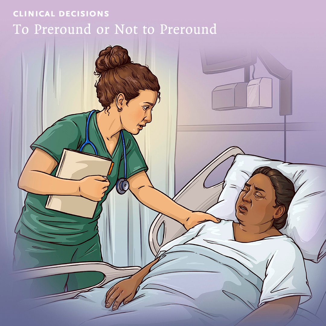 This feature about an attending preparing for her week of service offers a case vignette accompanied by two essays, one supporting visiting patients early in the morning, before rounds, and the other recommending no prerounding. Read the case and vote: nej.md/3ysPpY9