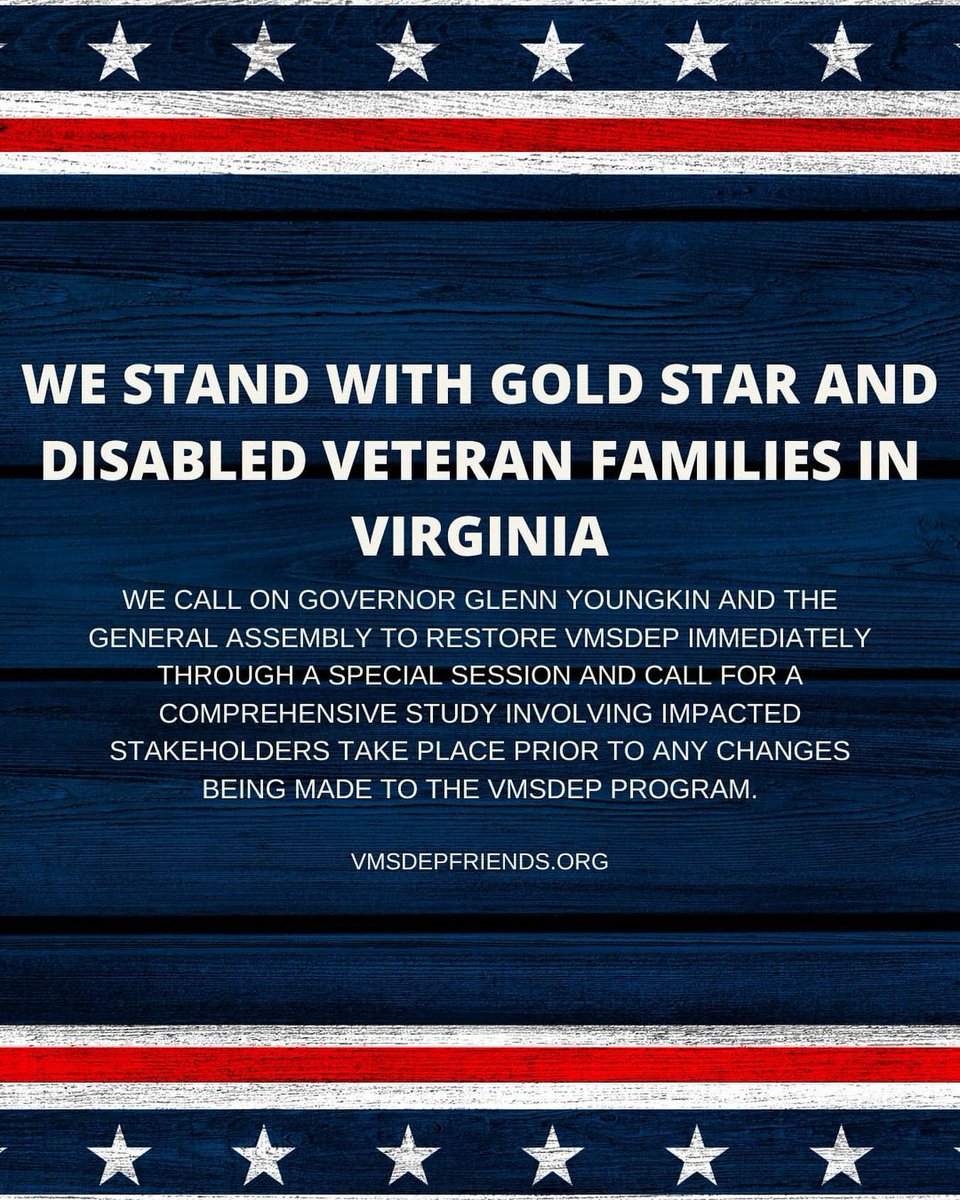 In 1996, Virginia honored Gold Star and disabled veteran families with waived tuition. VMSDEP expanded in 2019 but was drastically cut in 2024. Join us in urging the Governor and General Assembly to restore their promises. Learn more at vmsdepfriends.org @vmsdepfriends.