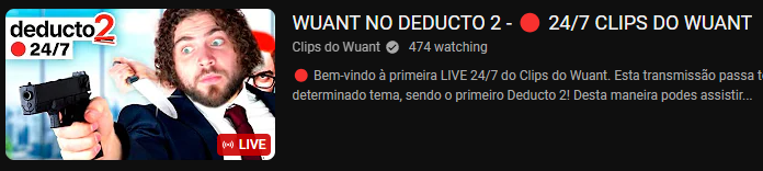 goncalolitos's tweet photo. O Wuant criou uma livestream de 24/7 de clips!! Esta temporada são clips do jogo Deducto 2!

Que ideia brutal de "reciclar" conteúdo antigo e criar mais watch time dos viewers! Respect https://t.co/XJ7PQqObaG