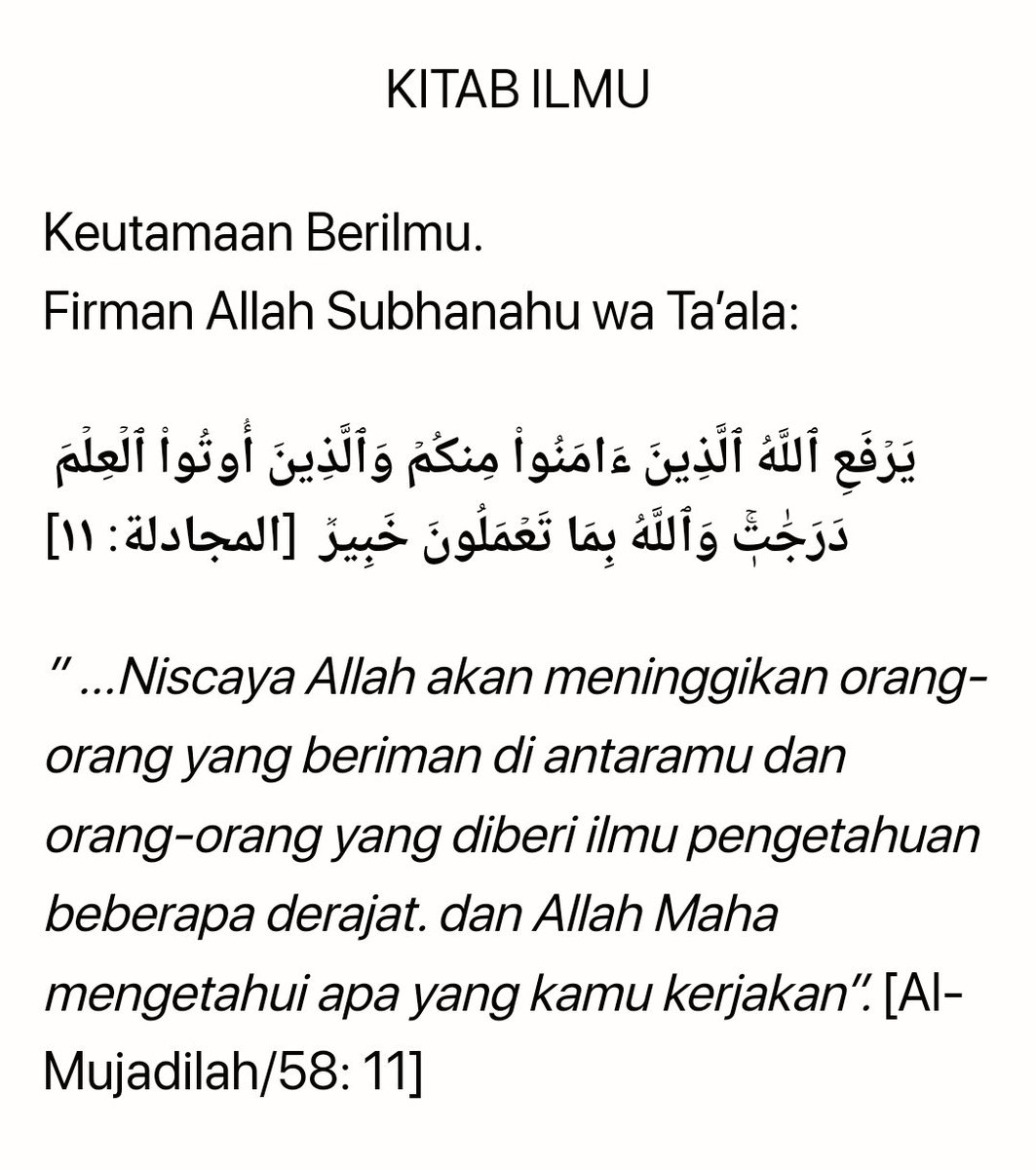 ▪️Beda Ahli Ilmu & Orang Awam▪️ Bedanya jauh sekali. Saat orang awam ditantang: 'Coba ulangi (retorika) saya!' tentu mereka lebih banyak 'nyerahnya'. Alhasil, ahli ilmu (malah) bisa melihat dg mata yg tajam bhw retorika itu -justru- penuh KESALAHAN! almanhaj.or.id/83951-kitab-il…