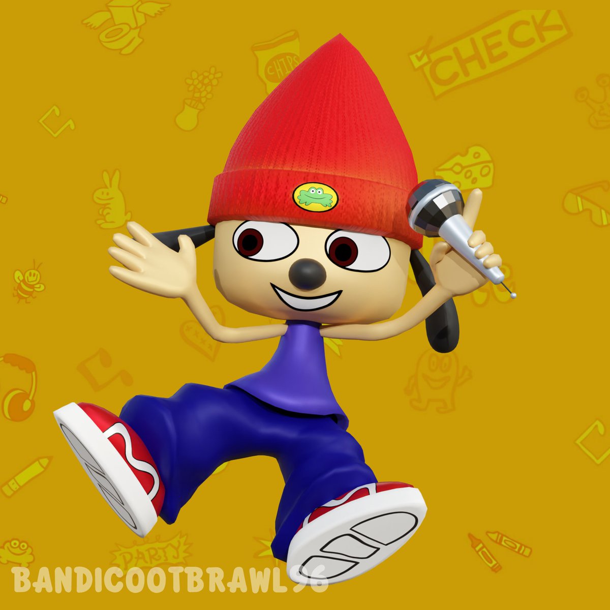 Parappa the Rapper
'Yeah, I know, I gotta believe!'
Colors are based on his in game palette
Parappa is awesome 
#ParappaTheRapper #3d #b3d