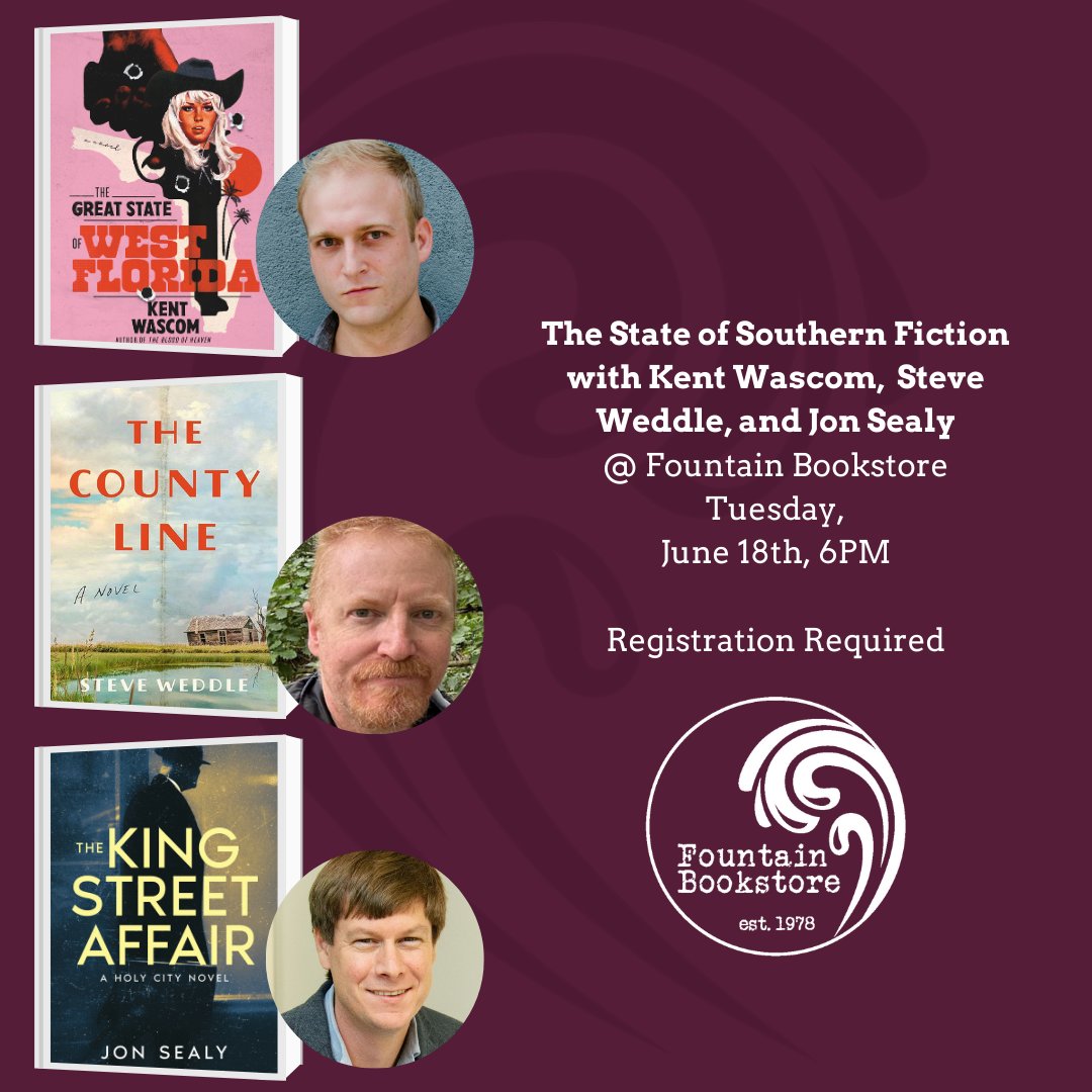 We're thrilled to welcome Virginia author Kent to the store! He'll be in conversation with Steve Weddle and Jon Sealy at the store. fountainbookstore.com/events/36336 #authorevent #indiebookstore #virginiaauthor #southernwriting #western #staffpick