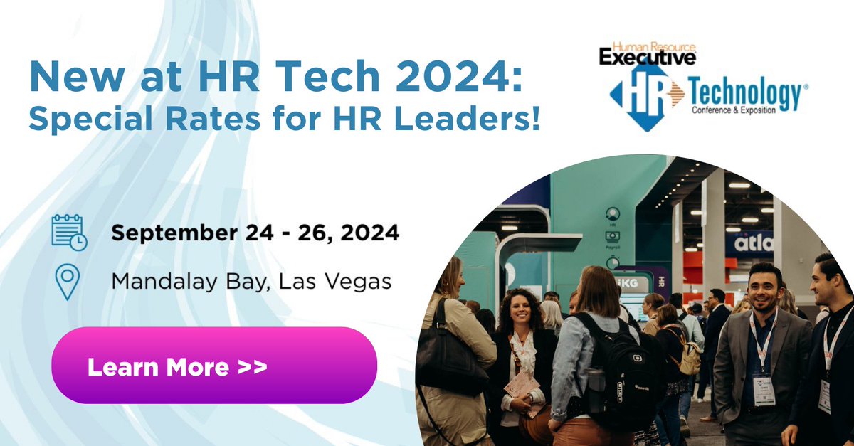 🌟 Heads Up, #HRleaders! Don't miss out on the new discounted rates for #HRTechConf 2024 designed specifically for you! Learn more 👉 ow.ly/kGou50RRQoC

#HRLeadership #HRTech2024 #worktech