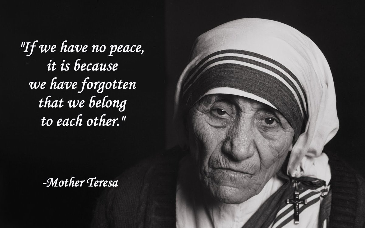 #WednesdayWisdom Mother Teresa, pray for us that we will always strive for #Peace and #Reconciliation in our prayers, actions and treatment of others. 🙏🌎🙏