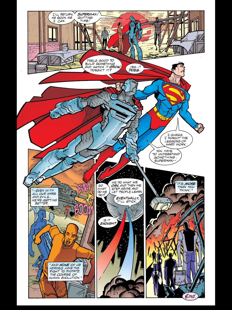 Man @EricCanete and @smartinbrough drawing Supes and Steel! Superman Giant (1998) is so great