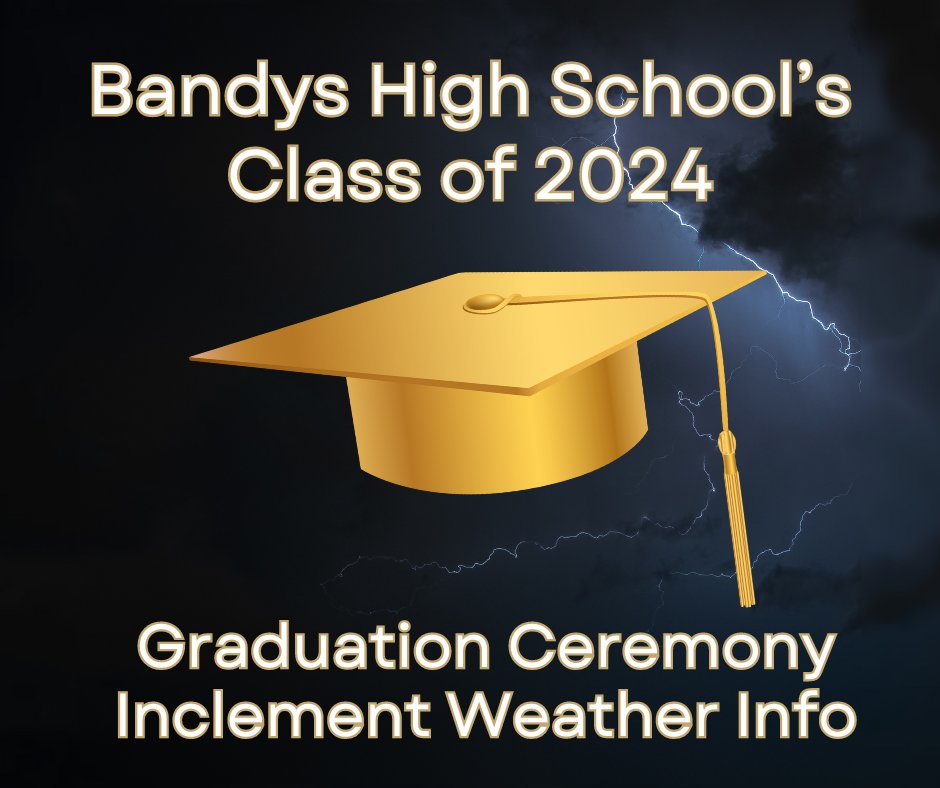 Graduation is scheduled for Thursday, May 23 at 7:30 p.m. in the football stadium.  In the event of early or light rain tomorrow, updates will be shared via school email accounts, ParentSquare, and posted on the BHS Facebook page. Sincerely, Dr. Chad Maynor