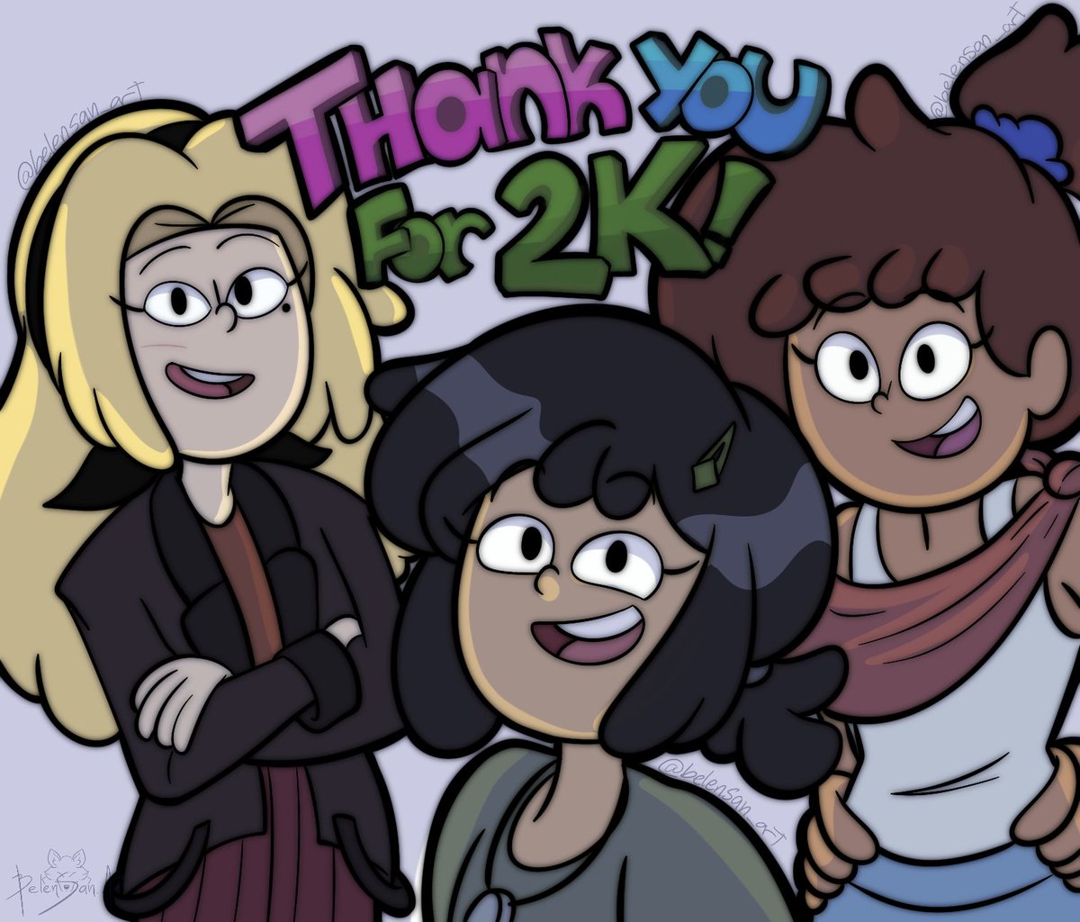 Guys! GUYS! WE HIT 2K ON TWITTER! Gosh, thank you so much for all your support, If it weren't for you I’d never have made it! I hope to bring more content and have fun with you! 
💖💚🩵! Take care and see you around #amphibia #sashannarcy #amphibiafanart