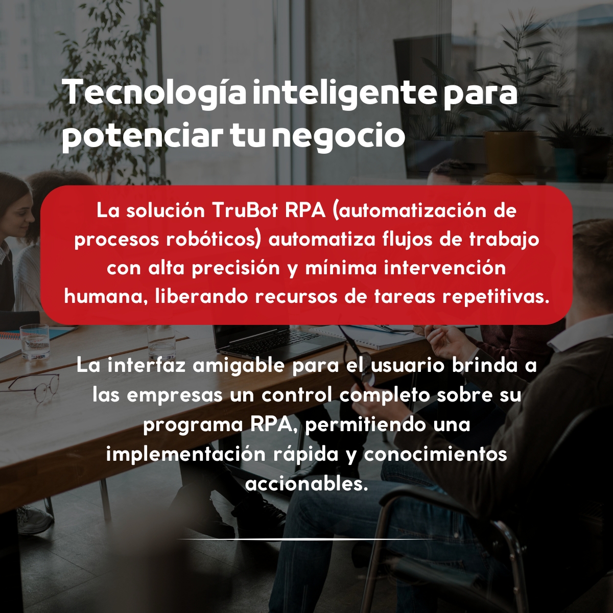 XpertaGestion's tweet image. ¡Potencia tu negocio con TruBot, el software de RPA de próxima generación! 🤖

Con TruBot de @Datamatics, obtienes un bot empresarial de alto nivel, inteligente y polifacético diseñado para impulsar la productividad de tu empresa. 

#TruBot #AutomatizaciónInteligente #RPA
